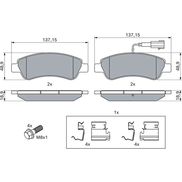 BOSCH 0 986 494 994 Bremsbelagsatz, Scheibenbremse BOSCH 0 986 494 994 Bremsbelagsatz, Scheibenbremse