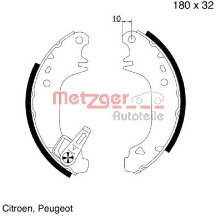 Metzger MG 508 Bremsbackensatz Metzger MG 508 Bremsbackensatz