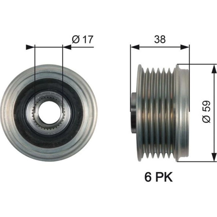 Gates OAP7168 Generatorfreilauf DriveAlign™