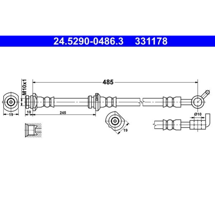 ATE 24.5290-0486.3 Bremsschlauch ATE 24.5290-0486.3 Bremsschlauch