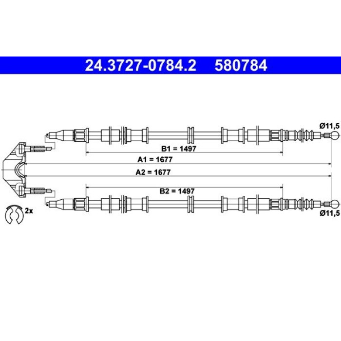 ATE 24.3727-0784.2 Seilzug, Feststellbremse