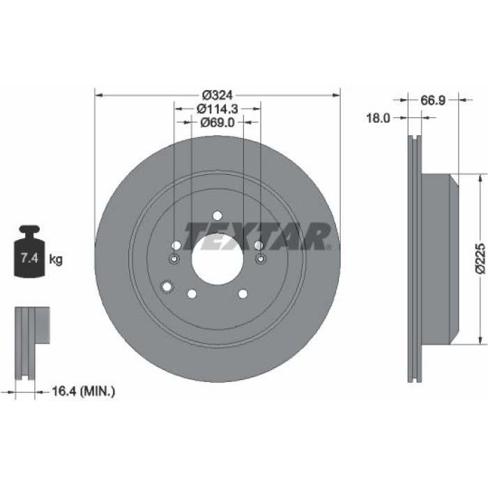 Textar 92242603 Bremsscheibe PRO Textar 92242603 Bremsscheibe PRO