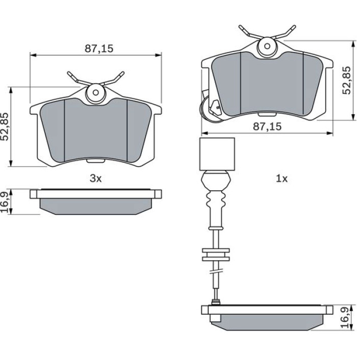 BOSCH 0 986 424 813 Bremsbelagsatz, Scheibenbremse BOSCH 0 986 424 813 Bremsbelagsatz, Scheibenbremse