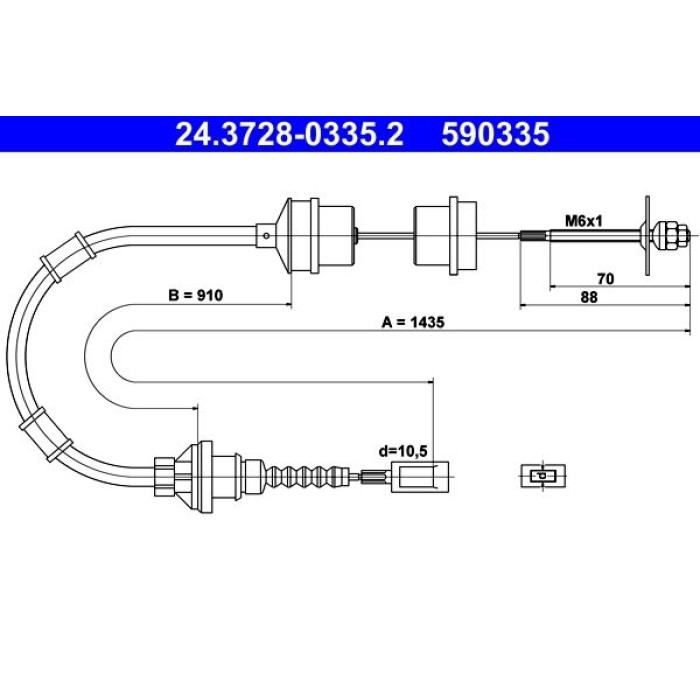 ATE 24.3728-0335.2 Seilzug, Kupplungsbetätigung ATE 24.3728-0335.2 Seilzug, Kupplungsbetätigung