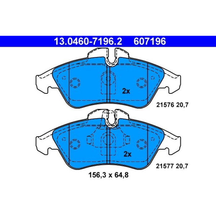 ATE 13.0460-7196.2 Bremsbelagsatz, Scheibenbremse ATE 13.0460-7196.2 Bremsbelagsatz, Scheibenbremse
