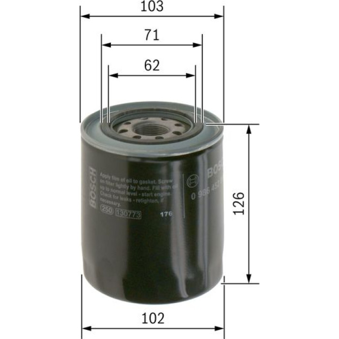 BOSCH 0 986 452 066 Ölfilter BOSCH 0 986 452 066 Ölfilter