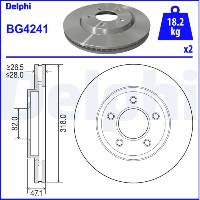 Delphi BG4241 Bremsscheibe Delphi BG4241 Bremsscheibe
