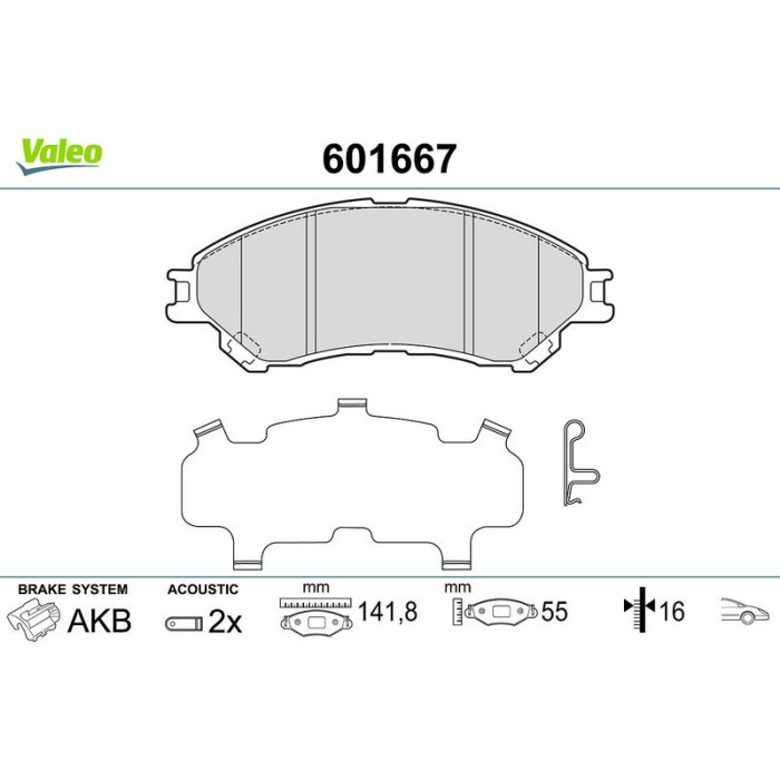 Valeo 601667 Bremsbelagsatz, Scheibenbremse Valeo 601667 Bremsbelagsatz, Scheibenbremse