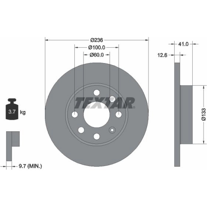 Textar 92020903 Bremsscheibe PRO Textar 92020903 Bremsscheibe PRO