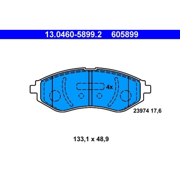 ATE 13.0460-5899.2 Bremsbelagsatz, Scheibenbremse