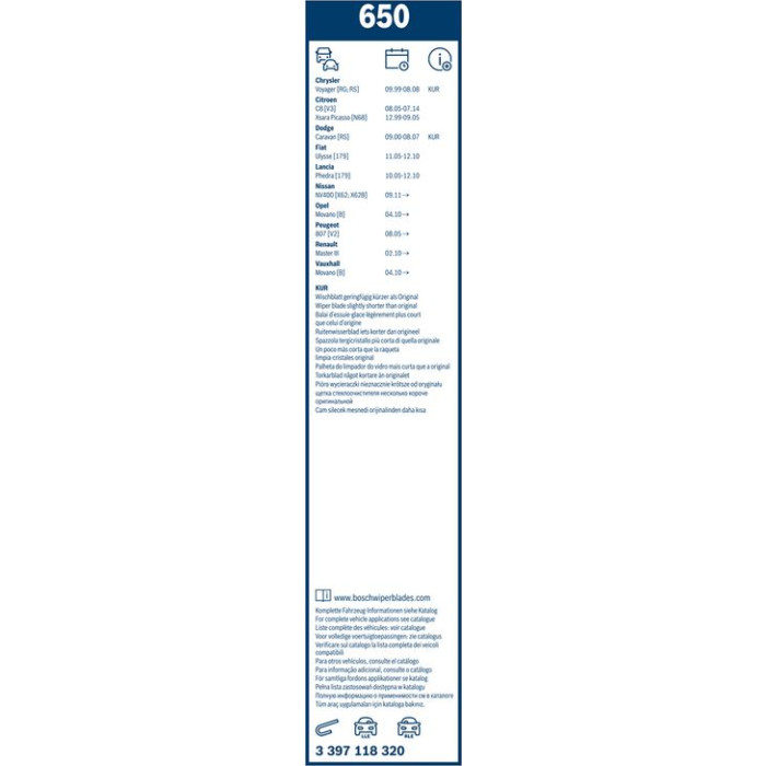 BOSCH 700 Scheibenwischer Twin 3 397 118 320 BOSCH 700 Scheibenwischer Twin 3 397 118 320