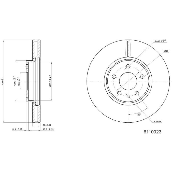 Metzger 6110923 Bremsscheibe