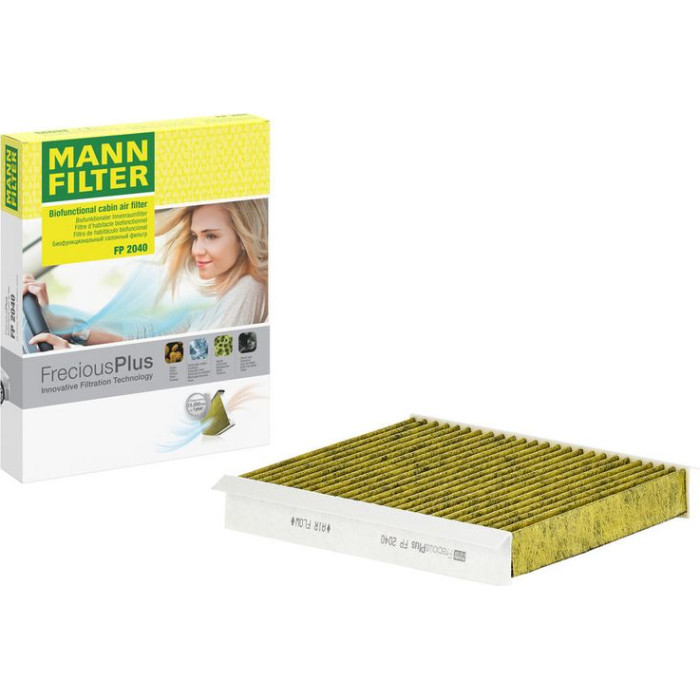 MANN-FILTER FP 2040 Innenraumfilter FreciousPlus Aktivkohlefilter mit Polyphenol, antibakteriell, Feinstaubfilter (PM 2.5) MANN-FILTER FP 2040 Innenraumfilter FreciousPlus Aktivkohlefilter mit Polyphenol, antibakteriell, Feinstaubfilter (PM 2.5)