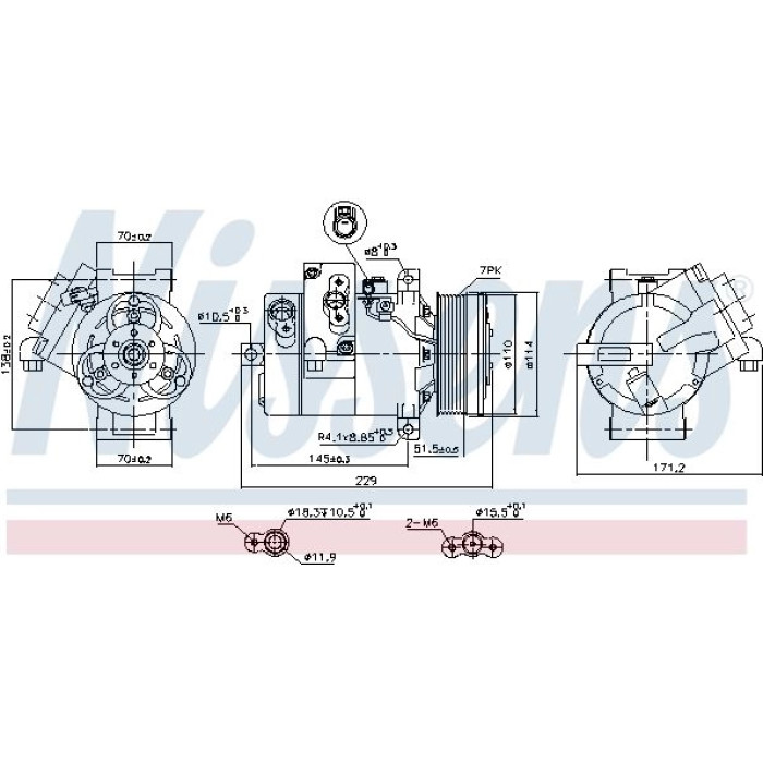 Nissens 890695 Kompressor, Klimaanlage FIRST FIT