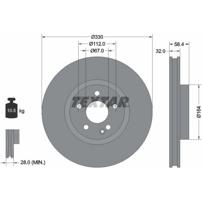 Textar 92279403 Bremsscheibe PRO Textar 92279403 Bremsscheibe PRO