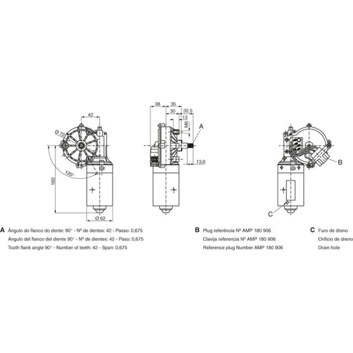 BOSCH 0 390 242 400 Wischermotor