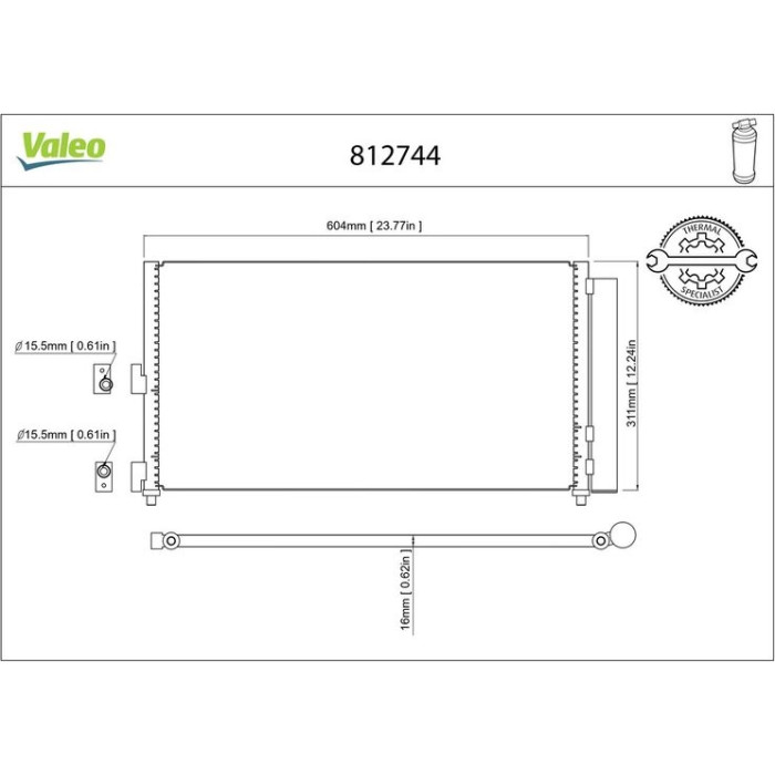 Valeo 812744 Kondensator, Klimaanlage Valeo 812744 Kondensator, Klimaanlage