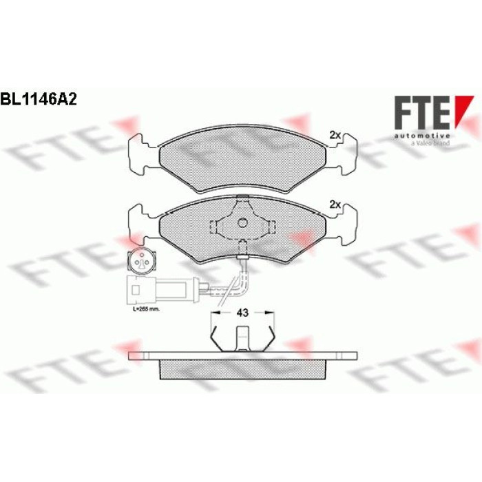 FTE 9010041 Bremsbelagsatz, Scheibenbremse