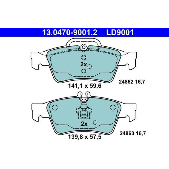 ATE 13.0470-9001.2 Bremsbelagsatz, Scheibenbremse Ceramic ATE 13.0470-9001.2 Bremsbelagsatz, Scheibenbremse Ceramic