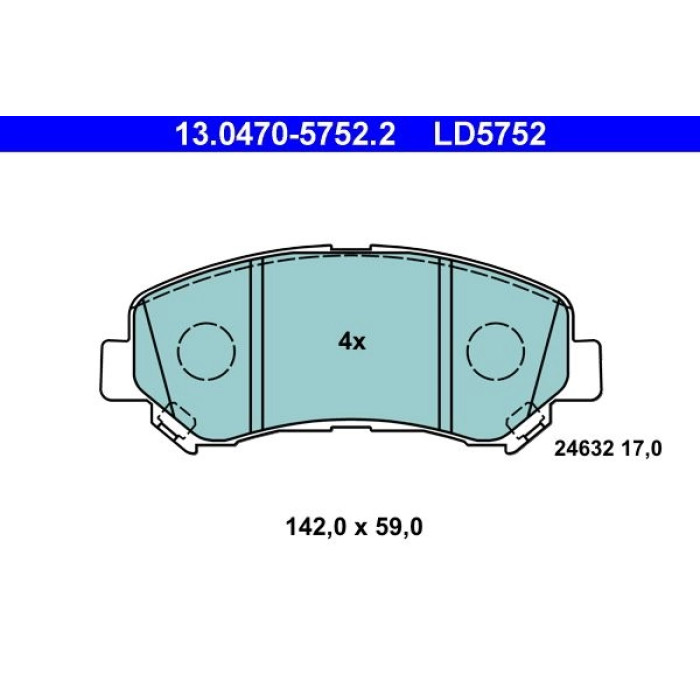 ATE 13.0470-5752.2 Bremsbelagsatz, Scheibenbremse Ceramic