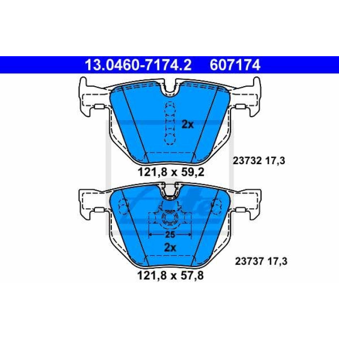 ATE 13.0460-7174.2 Bremsbelagsatz, Scheibenbremse ATE 13.0460-7174.2 Bremsbelagsatz, Scheibenbremse