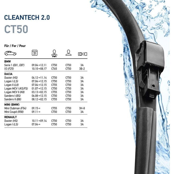 Hella 9XW 358 053-201 Wischblatt Scheibenwischer CLEANTECH Hella 9XW 358 053-201 Wischblatt Scheibenwischer CLEANTECH