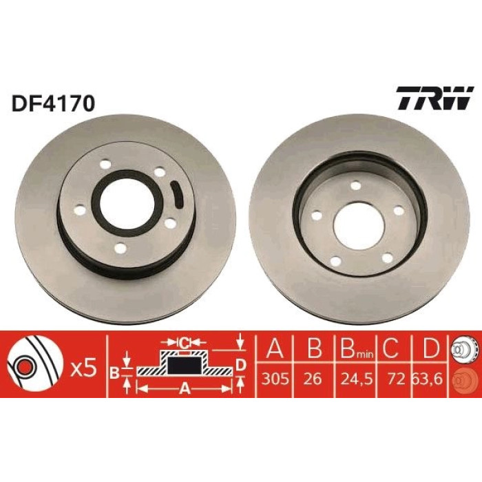 TRW DF4170 Bremsscheibe TRW DF4170 Bremsscheibe