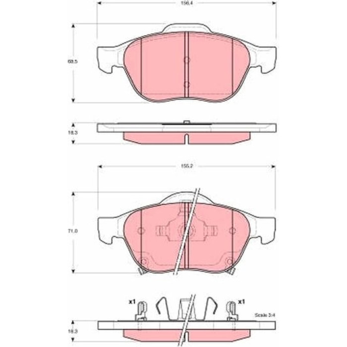 TRW GDB3335 Bremsbelagsatz, Scheibenbremse TRW GDB3335 Bremsbelagsatz, Scheibenbremse