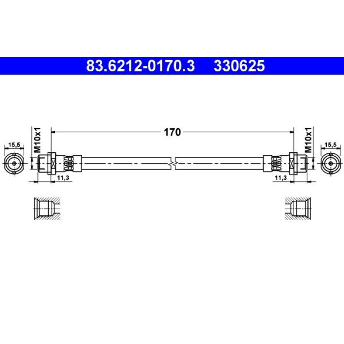 ATE 83.6212-0170.3 Bremsschlauch ATE 83.6212-0170.3 Bremsschlauch