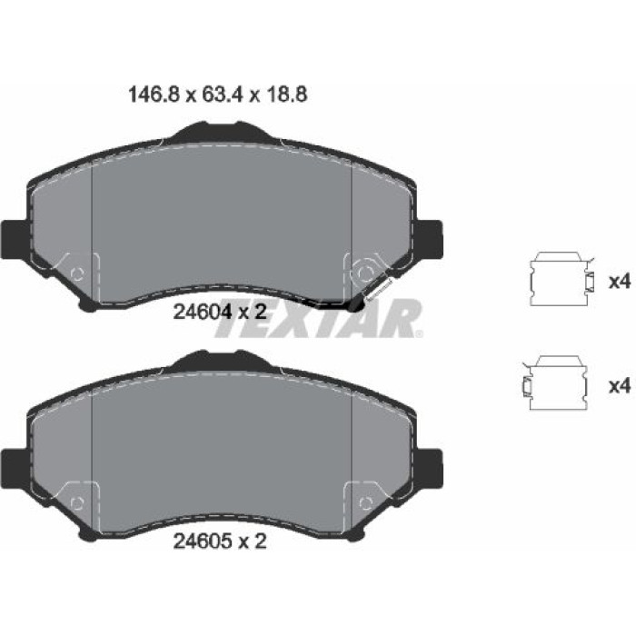 Textar 2460401 Bremsbelagsatz, Scheibenbremse Q+ Textar 2460401 Bremsbelagsatz, Scheibenbremse Q+