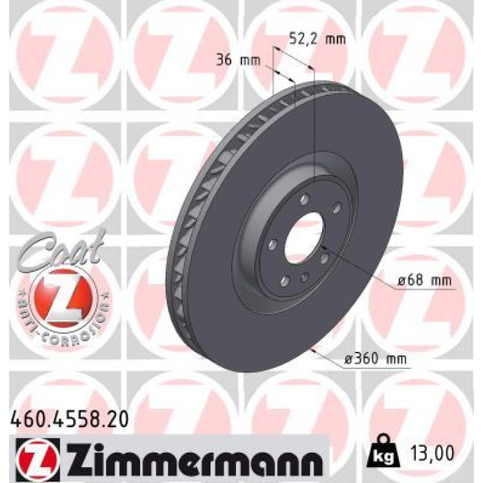 Zimmermann 460.4558.20 Bremsscheibe Coat Z Zimmermann 460.4558.20 Bremsscheibe Coat Z
