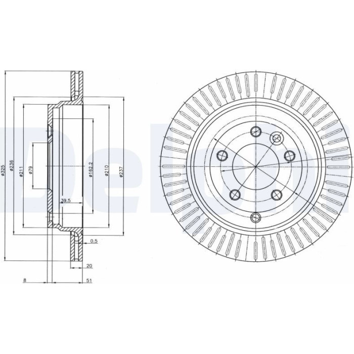 Delphi BG4020 Bremsscheibe