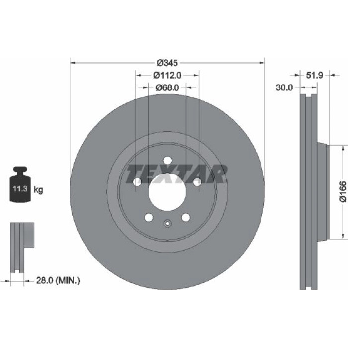 Textar 92229205 Bremsscheibe PRO+ Textar 92229205 Bremsscheibe PRO+