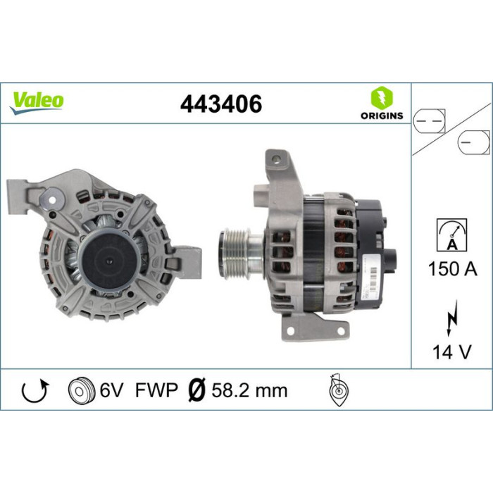 Valeo 443406 Generator ORIGINS - NEW O.E. TECHNOLOGIE Valeo 443406 Generator ORIGINS - NEW O.E. TECHNOLOGIE