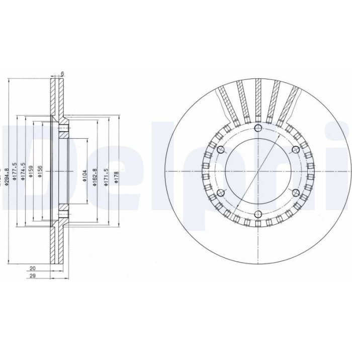 Delphi BG2365 Bremsscheibe Delphi BG2365 Bremsscheibe