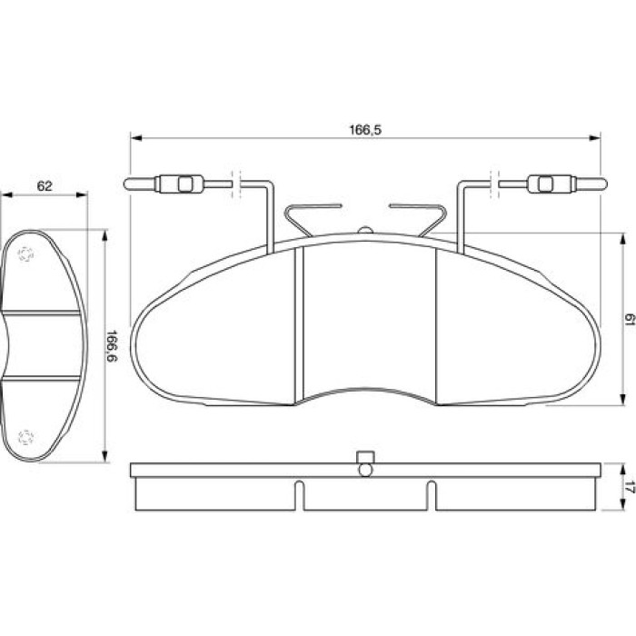 BOSCH 0 986 424 080 Bremsbelagsatz, Scheibenbremse