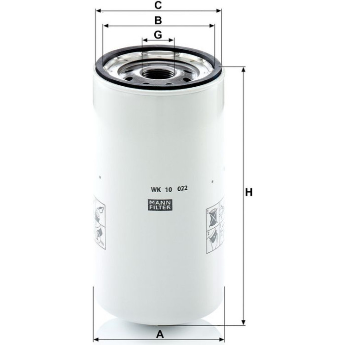 Mann-Filter WK 10 022 Kraftstofffilter Mann-Filter WK 10 022 Kraftstofffilter