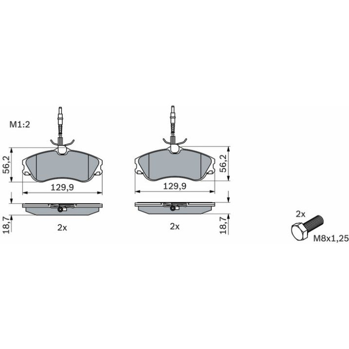 BOSCH 0 986 424 414 Bremsbelagsatz, Scheibenbremse BOSCH 0 986 424 414 Bremsbelagsatz, Scheibenbremse