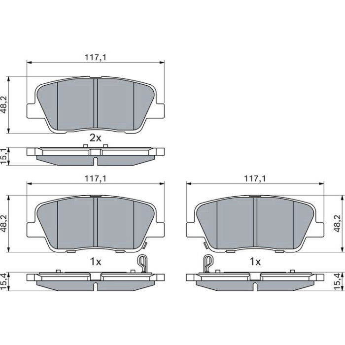 BOSCH 0 986 495 370 Bremsbelagsatz, Scheibenbremse