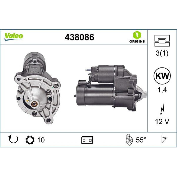 Valeo 438086 Starter ORIGINS - NEW O.E. TECHNOLOGIE Valeo 438086 Starter ORIGINS - NEW O.E. TECHNOLOGIE