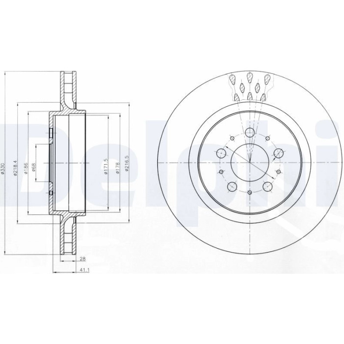 Delphi BG4306C Bremsscheibe Delphi BG4306C Bremsscheibe
