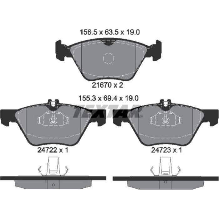 Textar 2472281 Bremsbelagsatz, Scheibenbremse epad Textar 2472281 Bremsbelagsatz, Scheibenbremse epad