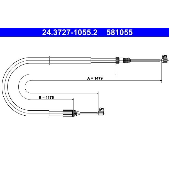 ATE 24.3727-1055.2 Seilzug, Feststellbremse ATE 24.3727-1055.2 Seilzug, Feststellbremse