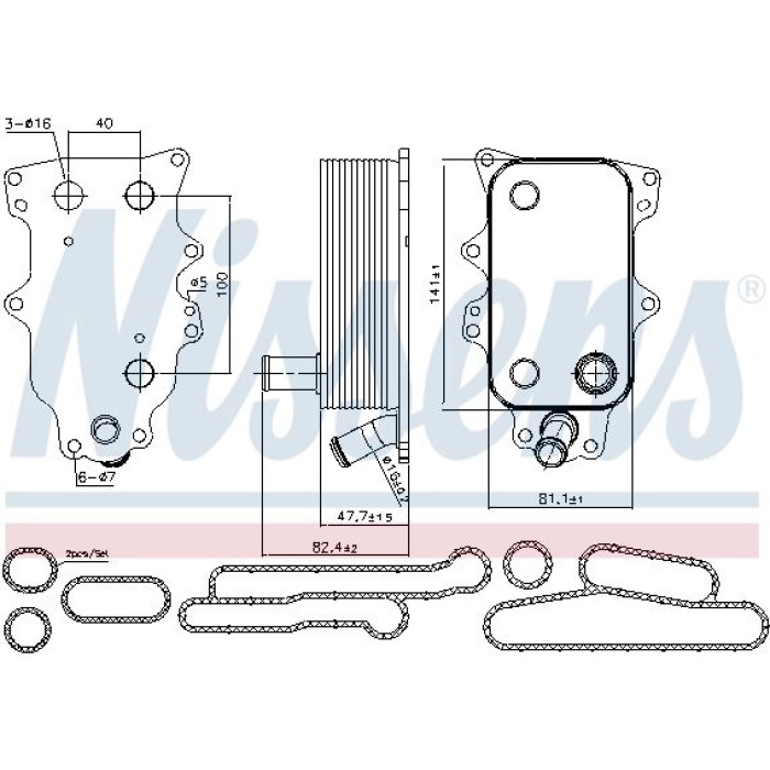 Nissens 90737 Ölkühler, Motoröl FIRST FIT
