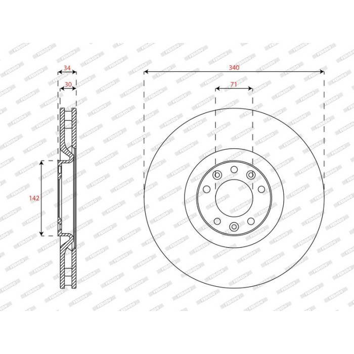 Ferodo DDF2211C-1 Bremsscheibe PREMIER