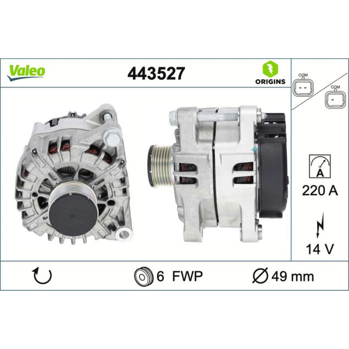 Valeo 443527 Generator ORIGINS Valeo 443527 Generator ORIGINS