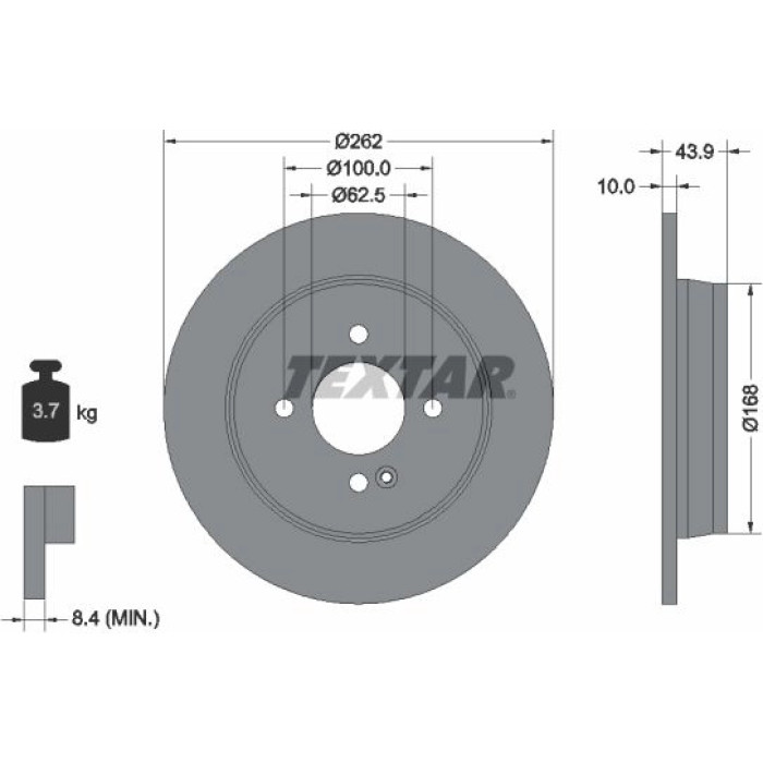 Textar 92242203 Bremsscheibe PRO