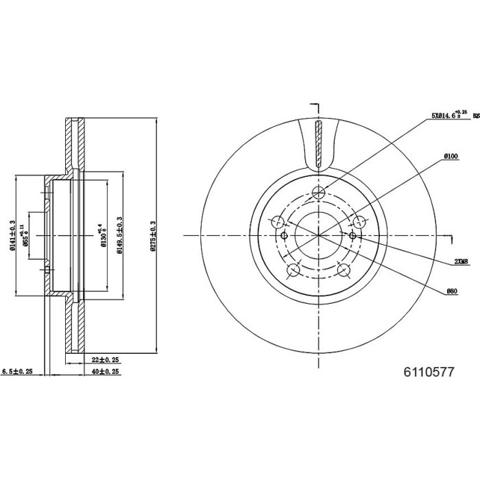 Metzger 6110577 Bremsscheibe