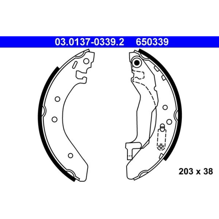 ATE 03.0137-0339.2 Bremsbackensatz ATE 03.0137-0339.2 Bremsbackensatz
