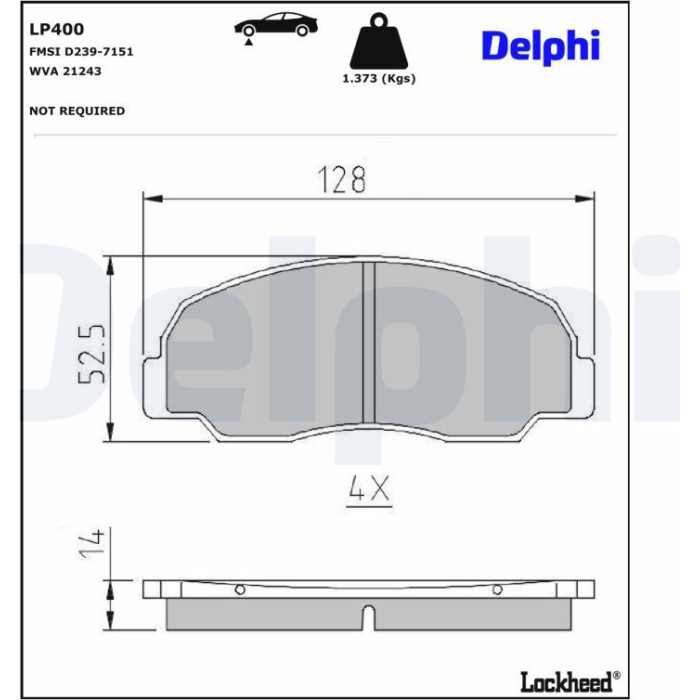 Delphi LP400 Bremsbelagsatz, Scheibenbremse Delphi LP400 Bremsbelagsatz, Scheibenbremse
